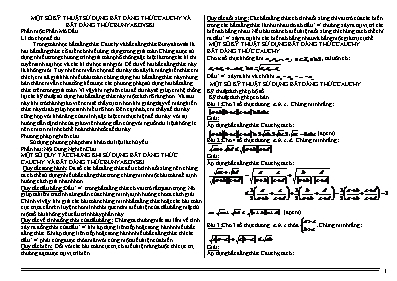 Đề tài Một số kỹ thuật sử dụng bất đẳng thức Cauchy và bất đẳng thức Bunyakovski